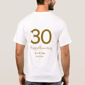 T-shirt Joyeux 30e anniversaire nom date golden bold lette (Dos)