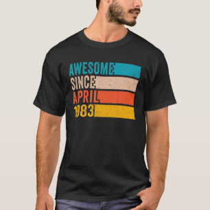 T-shirt Joyeux 39E Anniversaire 39 Ans Awesome Depuis Apri