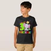 T-shirt Joyeux 3ème anniversaire bébé bébé éléphant enfant (Devant entier)
