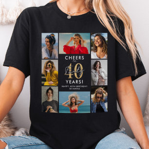 T-shirt Joyeux 40 Ans Collage Photo Anniversaire