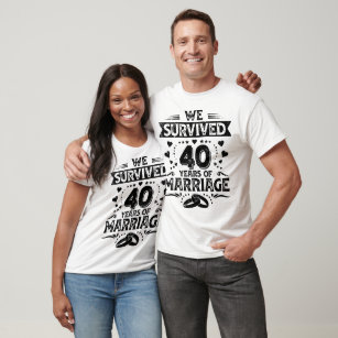 T-shirt Joyeux 40e anniversaire de Mariage en couple
