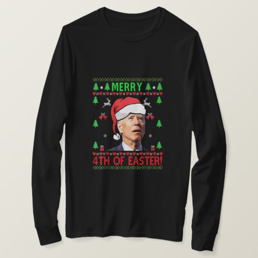 T-shirt Joyeux 4 de Pâques drôle Joe Biden Noël (Design devant)
