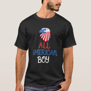 T-shirt Joyeux 4 juillet américain Boy Eagle Drapeau Usa
