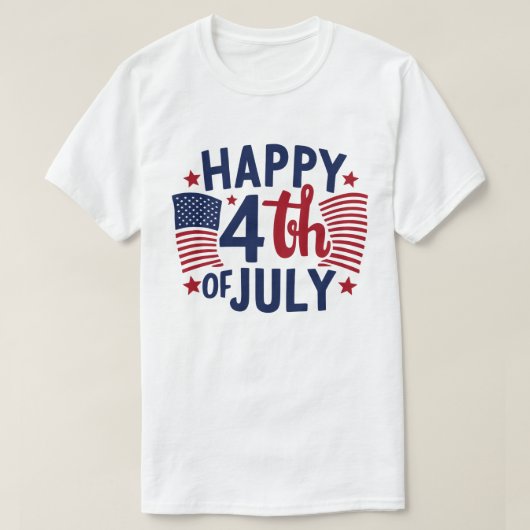 T-shirt Joyeux 4 juillet américain Drapeau patriotique (Design devant)