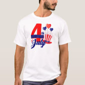T-shirt Joyeux 4 Juillet avec Casquette, Ballons (Devant)