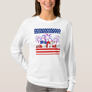 T-shirt Joyeux 4 juillet avec Fireworks