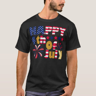 T-shirt Joyeux 4 juillet Cool de conception de liberté Joy