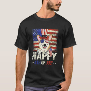 T-shirt Joyeux 4 juillet Corgi