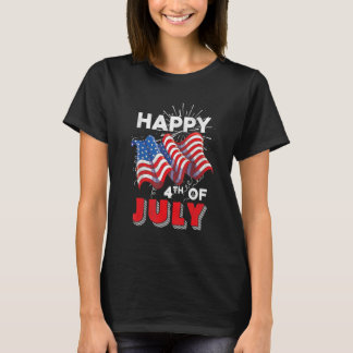 T-shirt Joyeux 4 juillet Drapeau américain américain Feu d
