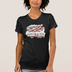 T-shirt Joyeux 4 juillet - Drapeau américain design vintag