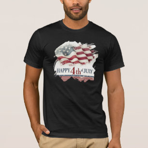 T-shirt Joyeux 4 juillet - Drapeau américain design vintag