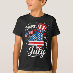 T-shirt Joyeux 4 juillet Drapeau Patriotique Américain 4 j