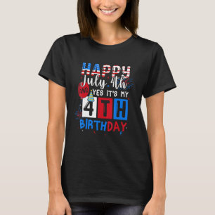 T-shirt Joyeux 4 juillet Et Mon Anniversaire Est Né En 4E