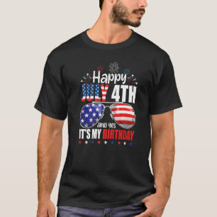 T-shirt Joyeux 4 juillet Et oui c'est mon anniversaire Ind