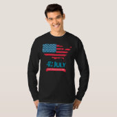T-shirt Joyeux 4 juillet Fête de l'Indépendance de l'Améri (Devant entier)