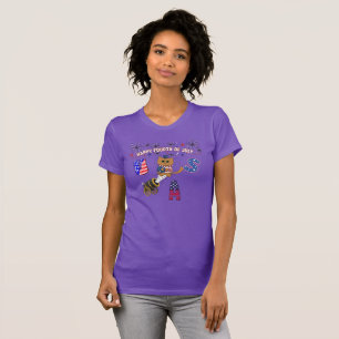 T-shirt Joyeux 4 juillet,feux d'artifice,Joyeux anniversai