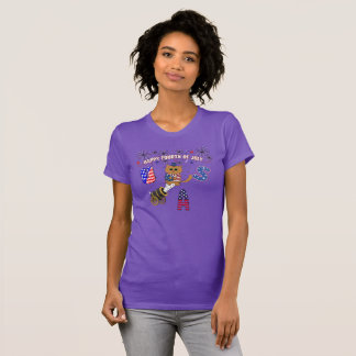 T-shirt Joyeux 4 juillet,feux d'artifice,Joyeux anniversai