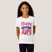 T-Shirt Joyeux 4 Juillet Filles (Devant entier)