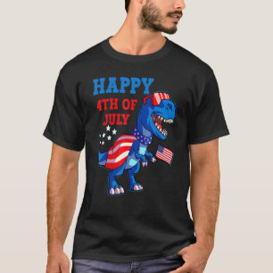 T-shirt Joyeux 4 juillet Garçons Dinosaur Amerisaurus