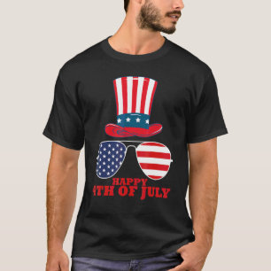 T-shirt Joyeux 4 juillet Jour de l'Indépendance lunettes d