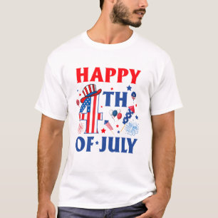 T-shirt Joyeux 4 juillet patriotique américain Drapeau Hom