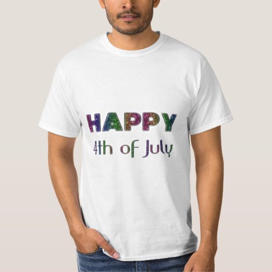 T-shirt Joyeux 4 juillet Rainbow Parties scintillant étoil (Devant)