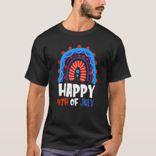 T-shirt Joyeux 4 juillet Rainbow Patriotic Family Matchin