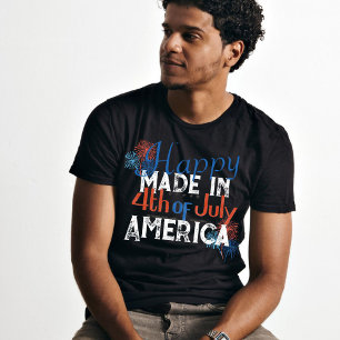 T-shirt Joyeux 4 juillet typographie américaine