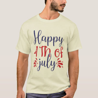 T-shirt Joyeux 4 juillet Typographie Patriotique