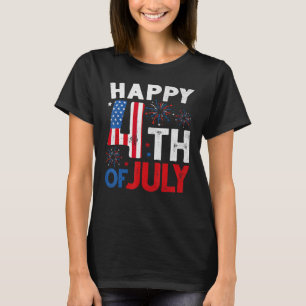 T-shirt Joyeux 4 juillet USA Drapeau Feu d'artifice Racker