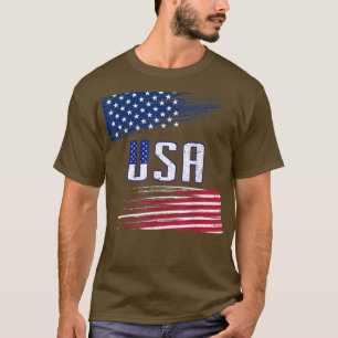 T-shirt Joyeux 4 juillet USA Drapeau Patriotique Hommes Fe