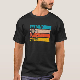 T-shirt Joyeux 4E Anniversaire 4 Ans Awesome Depuis Mars
