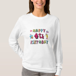 T-shirt Joyeux 4e anniversaire de Birthday 4 year b-day wi