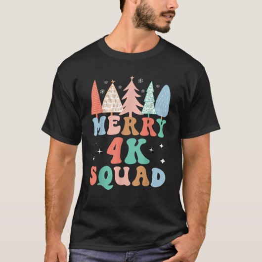 T-shirt Joyeux 4K Squad Kindergarten Enseignant 4K Kinder  (Devant)