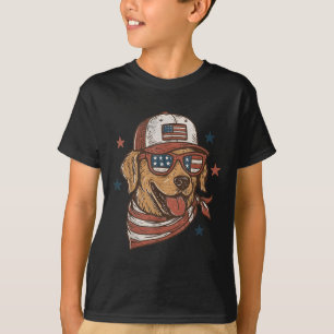T-shirt Joyeux 4t du Patriotique Golden Retriever Merica U