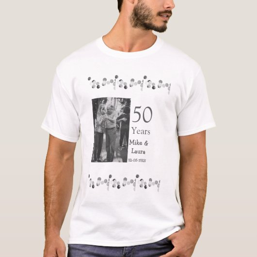 T-shirt Joyeux 50e anniversaire ajouter nom du couple date (Devant)