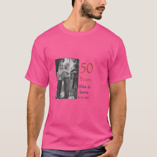 T-shirt Joyeux 50e anniversaire ajoutez nom du couple date