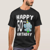 T-shirt Joyeux 50e anniversaire bébé bébé éléphant 50 ans (Devant)