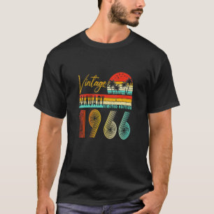 T-shirt Joyeux 56e anniversaire Vintage janvier 1966 56 an