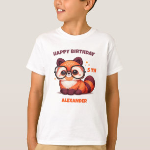 T-shirt Joyeux 5ème anniversaire Panda roux
