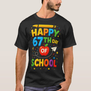 T-shirt Joyeux 67e jour d'école drôle enseignant élève mèm