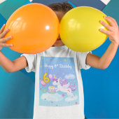 T-Shirt Joyeux 6 Anniversaire Unicorne avec gâteau d'anniv
