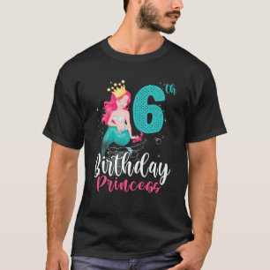 T-shirt Joyeux 6E Anniversaire Princesse Mignonne Fille Si