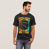 T-shirt Joyeux 7 Anniversaire 7 Anniversaire Retro Basketb (Devant entier)