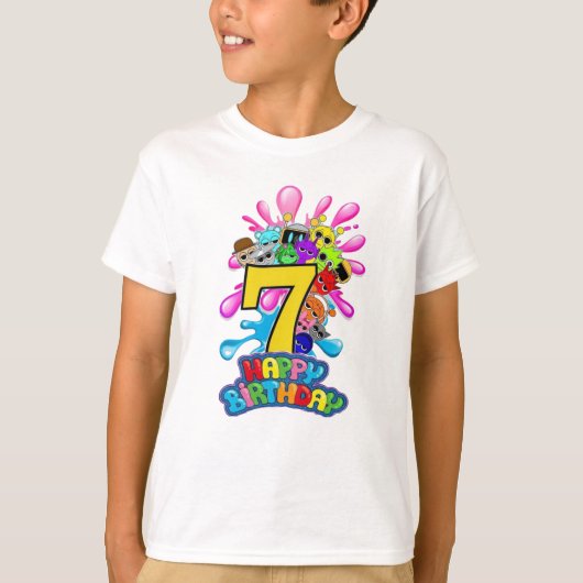 T-shirt Joyeux 7e anniversaire Sprunki - Simon Funbot Oren (Devant)