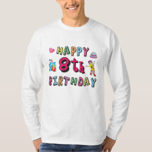 T-shirt Joyeux 8e anniversaire. 8 ans b-jour.