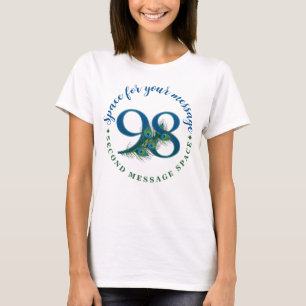 T-shirt Joyeux 98e Anniversaire Plumes de Paon