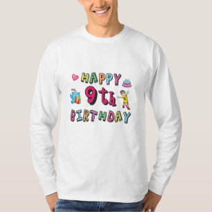 T-shirt Joyeux 9e anniversaire pour enfants de 9 ans B jou