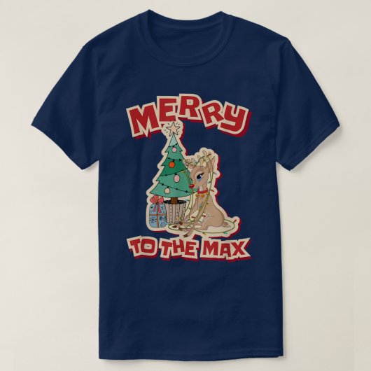 T-shirt Joyeux À La Ma, Joyeux Rindeer De Noël (Design devant)