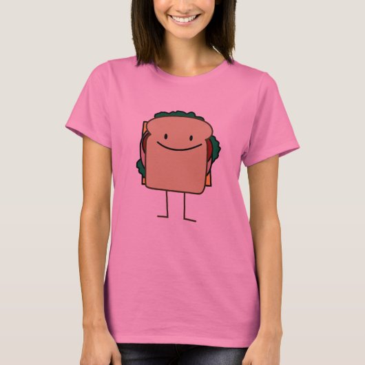T-shirt Joyeux aliments Sandwich souriant (Devant)